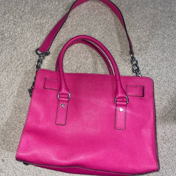 Michael Kors Hamilton Saffiano Leather Handbag in Hot Pink - Picture 3 of 5